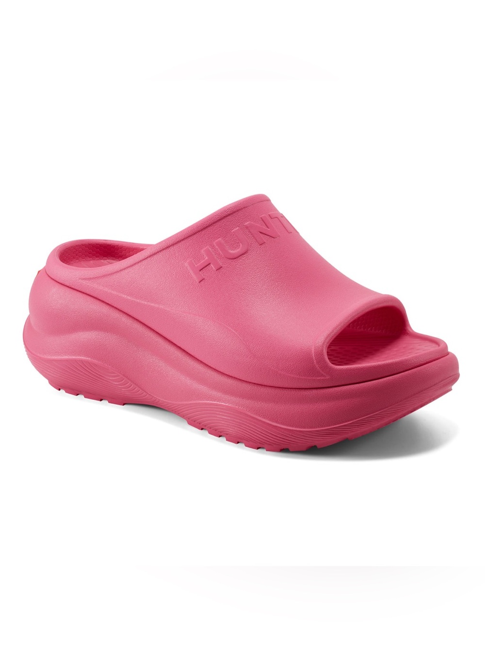 Hunter Pink Platform Mule Slide